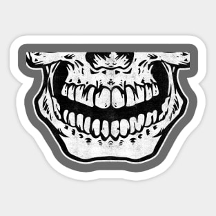 Creepy skull mouth smile face halloween skeleton Sticker